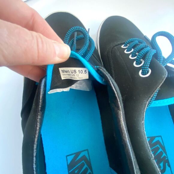 Vans Era Shoe - Black / Hawaiian Ocean Blue Skate Shoes Unisex Streetwear - Picture 11 of 11